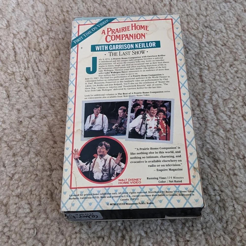 Disney A Prairie Home Companion with Garrison Keillor VHS